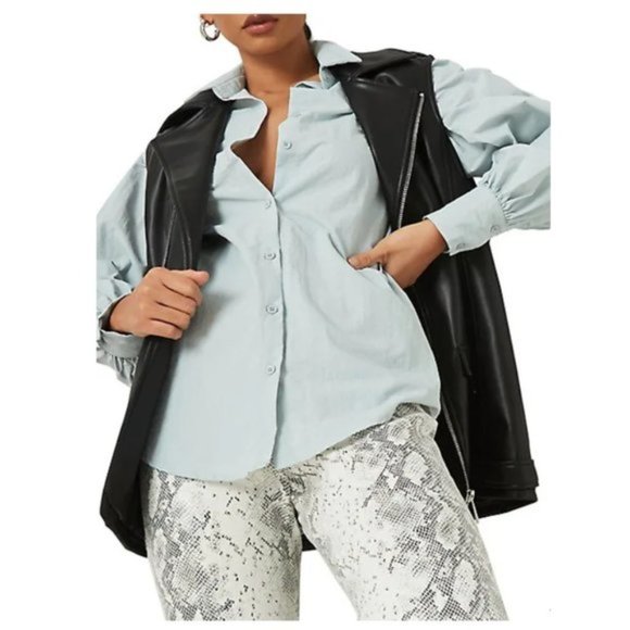 Missguided + Puffed-Sleeve Cotton Shirt - Picture 4 of 8